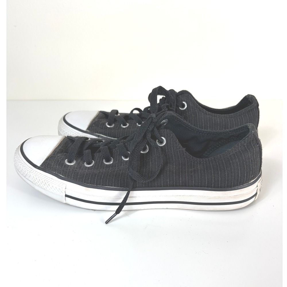 Converse‎ All Star Lo Top Black Pinstripe Casual Retro Sneakers Women's 10